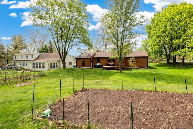 view of yard featuring fence