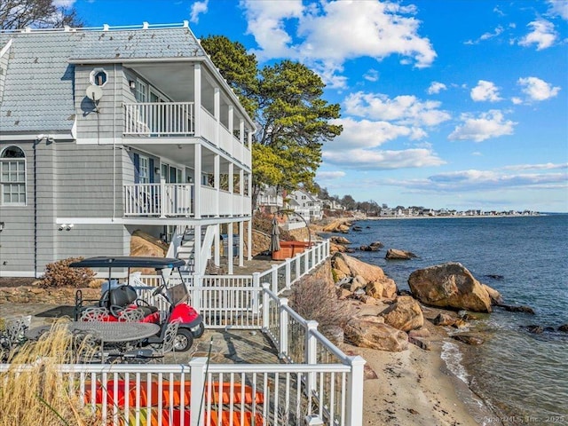 50 Grove Way, Clinton, CT 06413 - view of water feature with fence and stairs