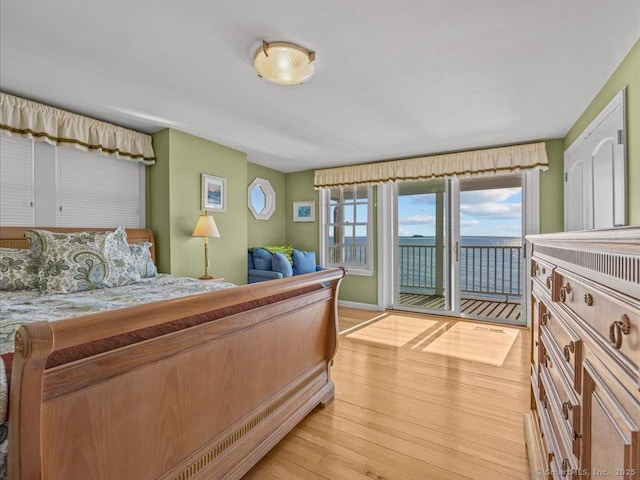 50 Grove Way, Clinton, CT 06413 - bedroom with light wood-style flooring, baseboards, and access to outside