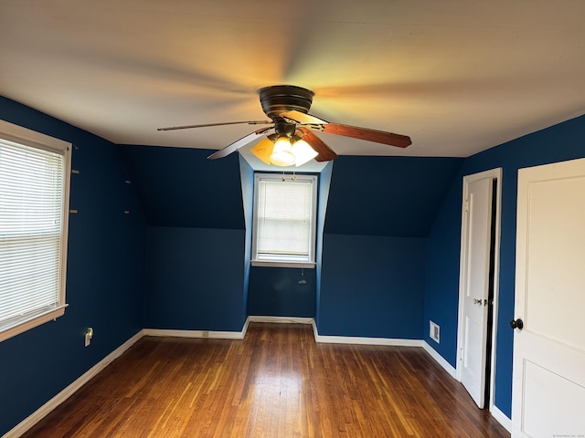 136 Oberlin Rd, Hamden, CT 06514 - bonus room featuring baseboards, a ceiling fan, wood finished floors, and vaulted ceiling