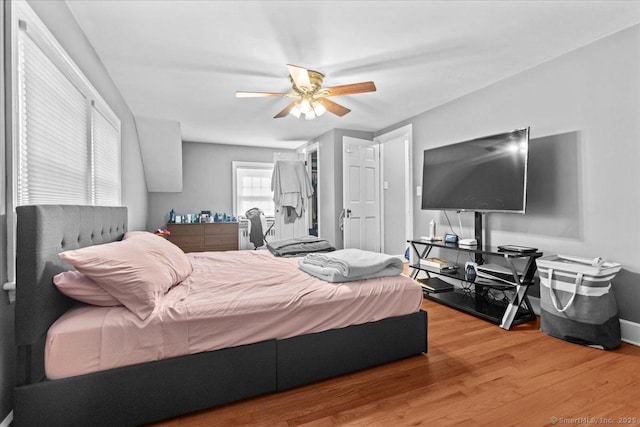 116 Gaylord Dr, Waterbury, CT 06708 - bedroom featuring baseboards, a ceiling fan, and wood finished floors