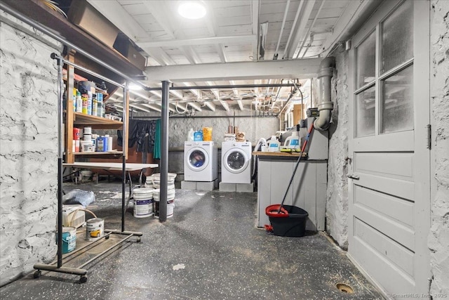116 Gaylord Dr, Waterbury, CT 06708 - unfinished basement featuring washing machine and dryer