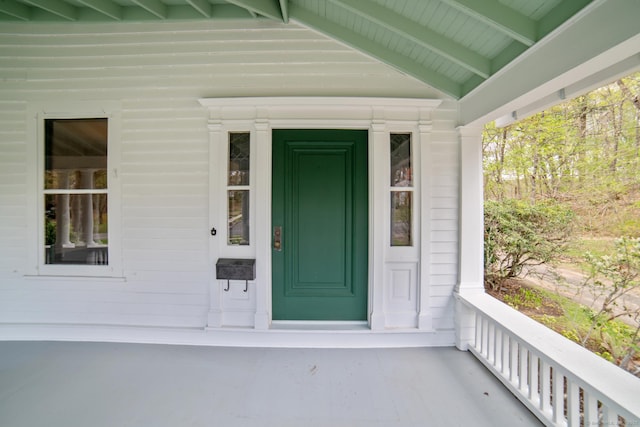 view of doorway to property