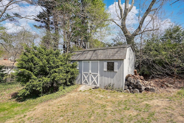 view of shed