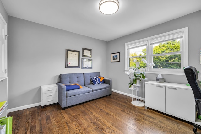 11 Botte Dr, West Haven, CT 06516 - living area featuring baseboards and dark wood finished floors