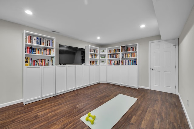 11 Botte Dr, West Haven, CT 06516 - exercise area with wood finished floors, baseboards, and recessed lighting