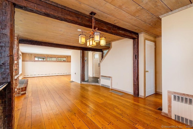 15 Fox Den Rd, Danbury, CT 06811 - interior space featuring hardwood / wood-style flooring, wood ceiling, and radiator heating unit
