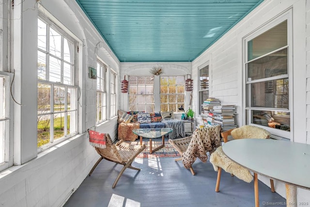 sunroom / solarium featuring a wealth of natural light