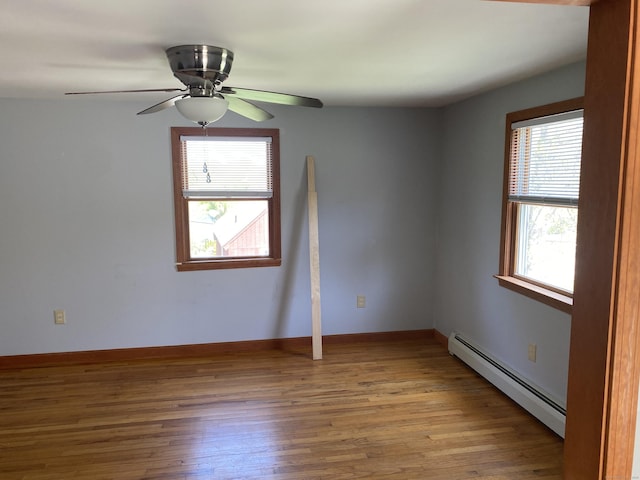 150 Mathew Rd, Winchester, CT 06098 - spare room with light wood-style floors, baseboards, and a baseboard radiator