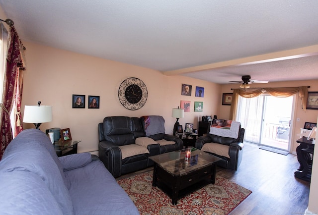 13 Damato Dr, Stonington, CT 06378 - living area with a ceiling fan and wood finished floors