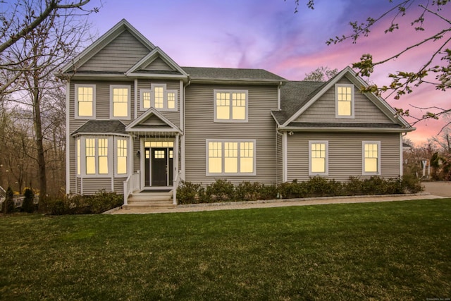 96 Damascus Rd, Branford, CT 06405 - view of front of house featuring a lawn and roof with shingles