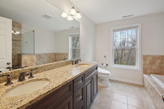 96 Damascus Rd, Branford, CT 06405 - full bathroom with baseboards, toilet, a sink, and visible vents