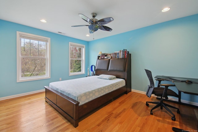 96 Damascus Rd, Branford, CT 06405 - bedroom featuring baseboards, light wood finished floors, visible vents, and recessed lighting