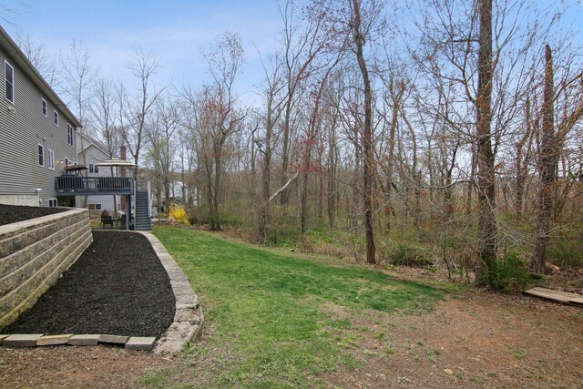96 Damascus Rd, Branford, CT 06405 - view of yard featuring stairway and a deck