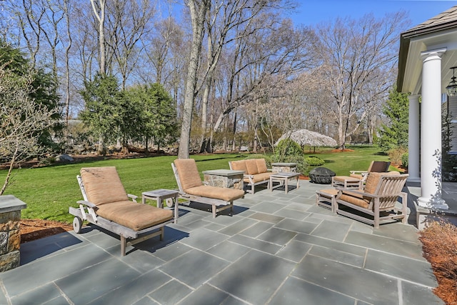 view of patio featuring an outdoor living space