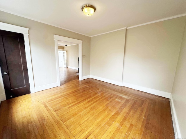 187 W Park Ave, New Haven, CT 06511 - unfurnished room with ornamental molding, hardwood / wood-style flooring, and baseboards