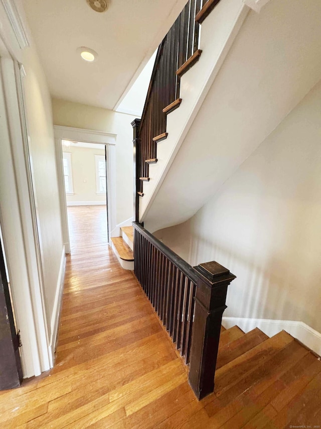 187 W Park Ave, New Haven, CT 06511 - stairs with wood finished floors and baseboards