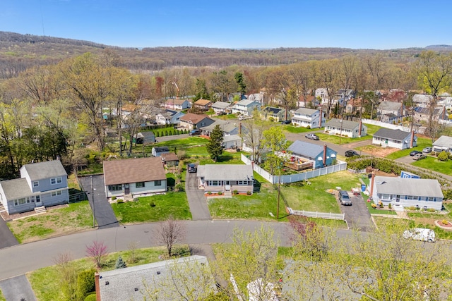 aerial view with a residential view and a forest view