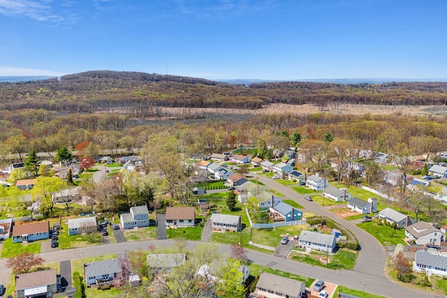 aerial view with a view of trees and a residential view
