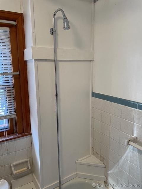 302 High St, Naugatuck, CT 06770 - full bathroom featuring tile walls and wainscoting