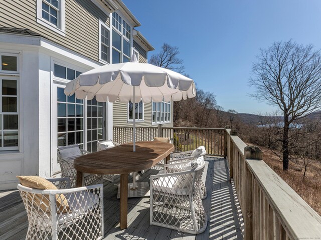 293 Lake Rd, Warren, CT 06777 - deck featuring outdoor dining space