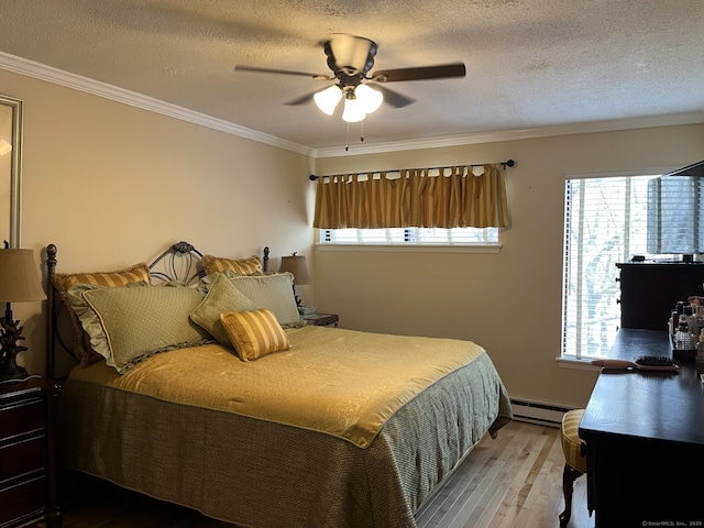 3699 Broadbridge Ave Unit 234, Stratford, CT 06614 - bedroom with wood finished floors, ornamental molding, baseboard heating, and multiple windows