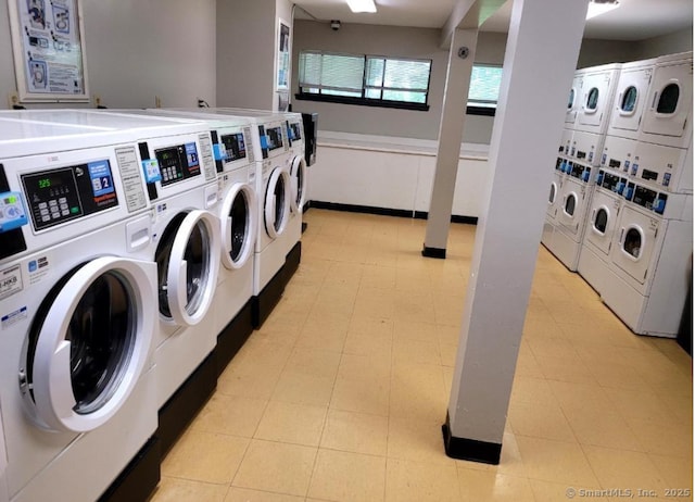 3699 Broadbridge Ave Unit 234, Stratford, CT 06614 - community laundry room featuring stacked washer and clothes dryer and washer and clothes dryer