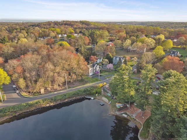 12 Canoe Brook Rd, Trumbull, CT 06611 - aerial view with a wooded view and a water view