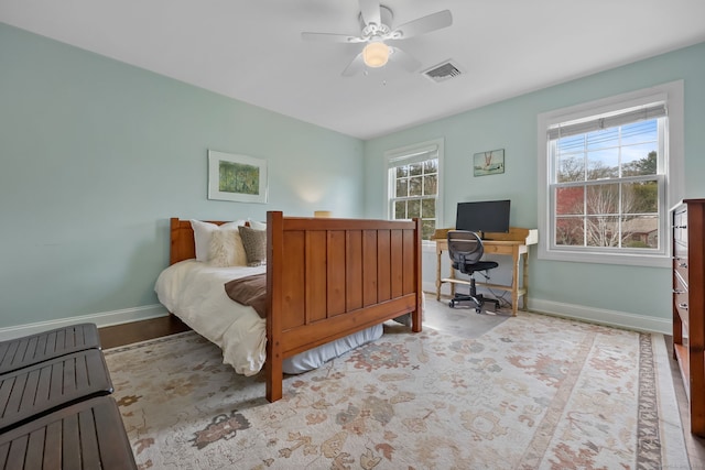12 Canoe Brook Rd, Trumbull, CT 06611 - bedroom with a ceiling fan, visible vents, and baseboards