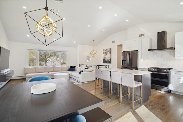 2 Benson Dr, Danbury, CT 06810 - dining space featuring visible vents, wood finished floors, recessed lighting, and a chandelier