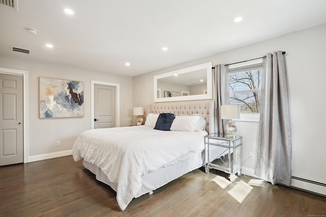 2 Benson Dr, Danbury, CT 06810 - bedroom featuring baseboards, wood finished floors, visible vents, and a baseboard radiator