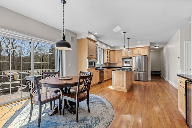 10 Granite Rd, New Milford, CT 06776 - dining room featuring recessed lighting, visible vents, light wood finished floors, and baseboards