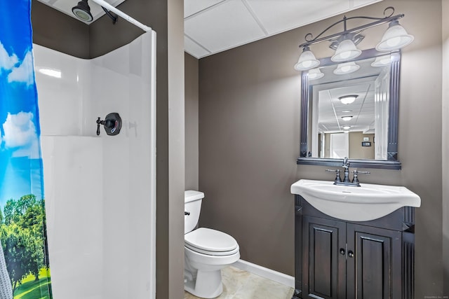 10 Granite Rd, New Milford, CT 06776 - bathroom with baseboards, toilet, a shower, and vanity