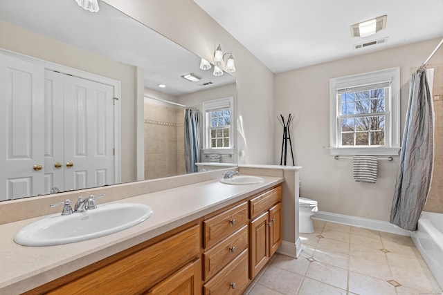 10 Granite Rd, New Milford, CT 06776 - full bath with toilet, tile patterned flooring, a sink, and visible vents