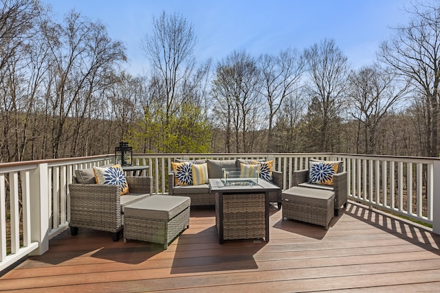 10 Granite Rd, New Milford, CT 06776 - wooden terrace featuring an outdoor living space
