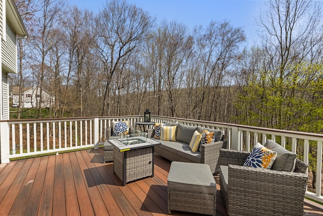 10 Granite Rd, New Milford, CT 06776 - deck featuring an outdoor living space with a fire pit