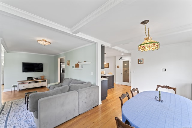 11 Knollwood Dr, Newtown, CT 06470 - living room with crown molding and light wood-style flooring