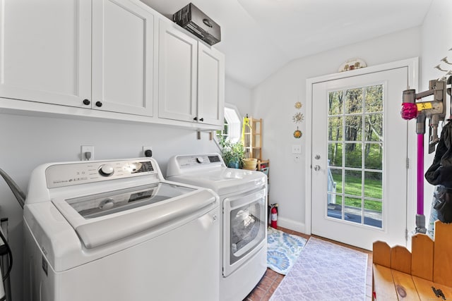 11 Knollwood Dr, Newtown, CT 06470 - washroom featuring baseboards, cabinet space, washing machine and dryer, and a wealth of natural light