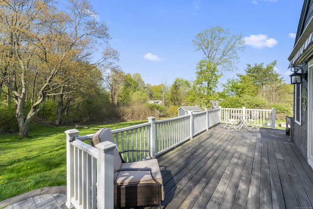 11 Knollwood Dr, Newtown, CT 06470 - wooden terrace featuring a yard