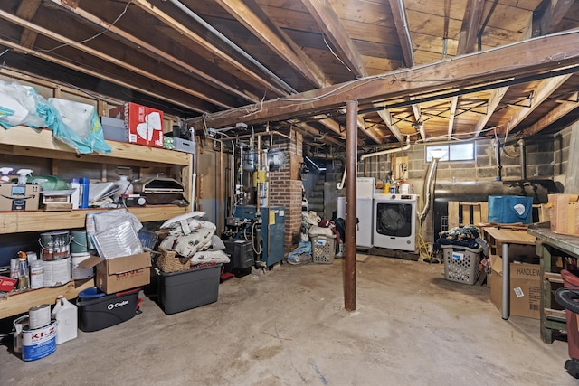 basement with a heating unit