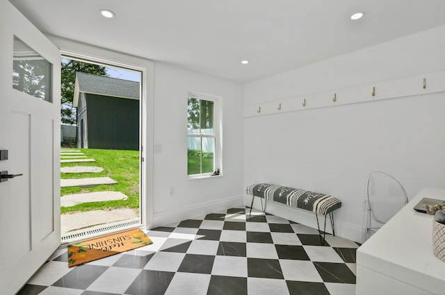 66 Seminary St, New Canaan, CT 06840 - mudroom featuring recessed lighting
