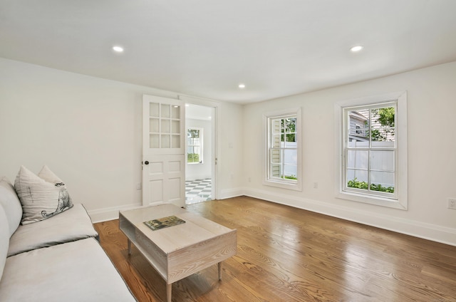 66 Seminary St, New Canaan, CT 06840 - living area featuring wood finished floors and recessed lighting