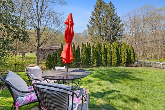 view of yard featuring fence