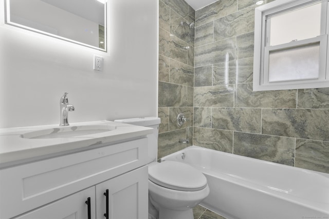 449 High St, Fairfield, CT 06824 - bathroom featuring toilet, vanity, and  shower combination