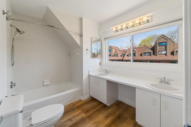 72 Montoya Dr Unit 72, Branford, CT 06405 - full bath with toilet, wood finished floors, a sink, and double vanity