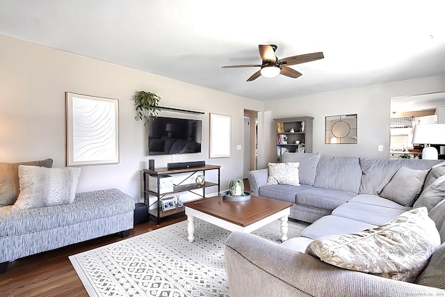 136 Edgemere Ave, West Hartford, CT 06110 - living area with wood finished floors and a ceiling fan