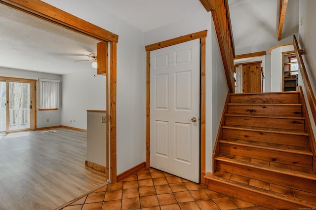 9 Stonehedge Way, Granby, CT 06060 - staircase with baseboards and a ceiling fan