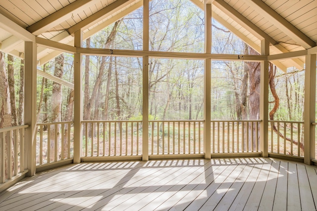 9 Stonehedge Way, Granby, CT 06060 - unfurnished sunroom with plenty of natural light and beam ceiling
