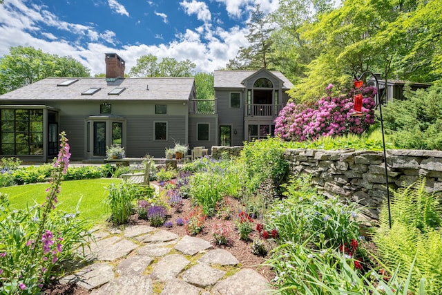 66 Hedlund Rd, East Haddam, CT 06423 - rear view of property with a chimney