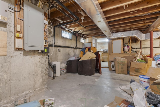 below grade area featuring electric panel